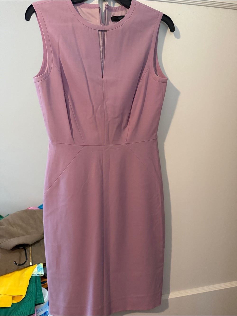 J. Crew Suiting Dusty Pink Sleeveless Midi Sheath Dress
